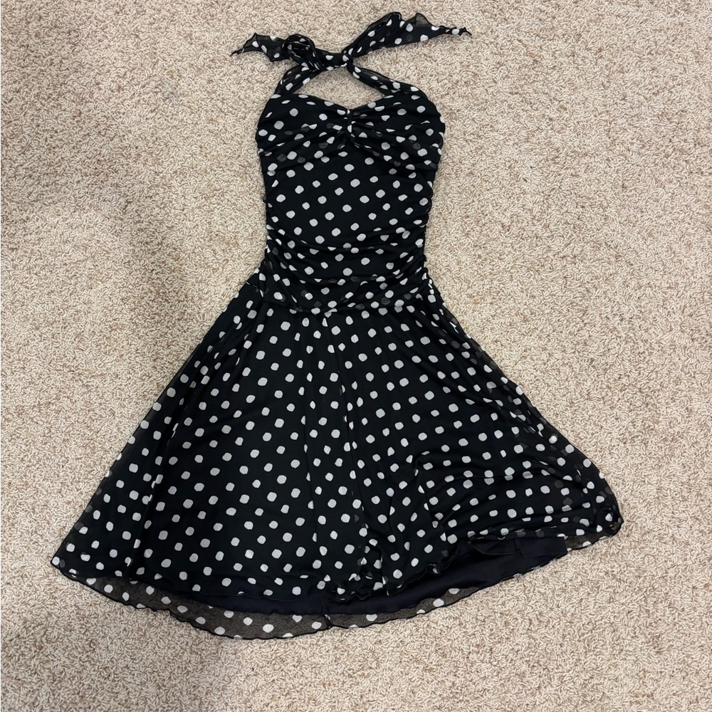 Speechless Black and White Polka Dot Mini Dress